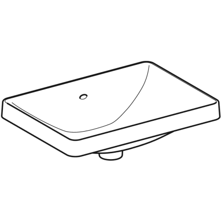 Lavoar Ã®ncorporat Geberit VariForm, dreptunghiular: B=55cm, T=40cm, Preaplin=Vizibil, glazurat / alb